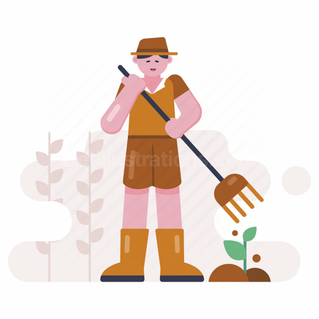 gardening, garden, man, sprout, plant, plants, outdoors