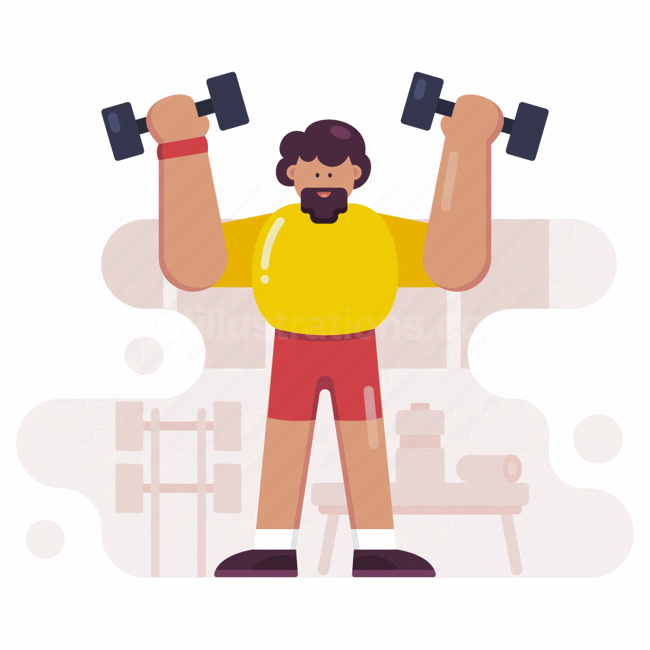 weights, weigh, gym, workout, man, equipment