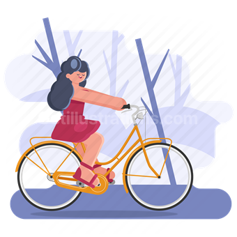 woman, girl, person, bike, bicycle