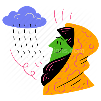 rain, cloud, forecast, climate, raining, cloudy, woman, people