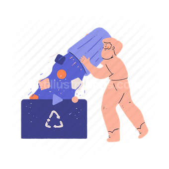 man, male, person, trash, rubbish, bin, can, garbage, recycle