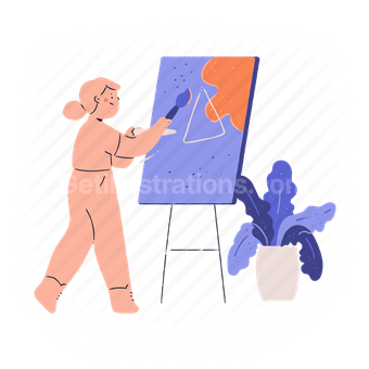 woman, female, person, art, artist, plant, eisle, painting