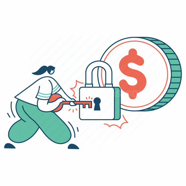 security, protection, padlock, key, unlock, dollar, money