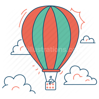 vehicle, transport, travel, flight, hot air balloon