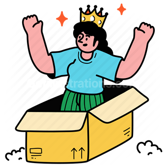 logistic, package, box, achievement, accomplishment, queen, winner, ruler