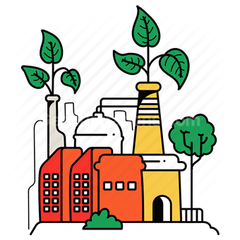factory, green, ecological, environment, plant, production