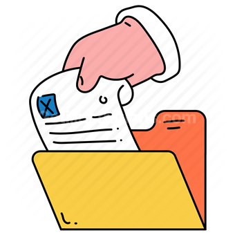 file, folder, document, hand gesture, paper, page, archive