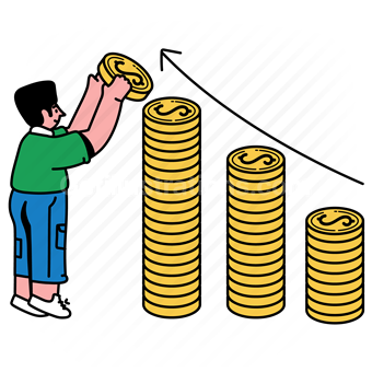 increase, profit, promotion, money, cash, coin, graph, chart, analytics, statistics
