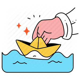 boat, ship, transport, transportation, hand, water, play, game, toy