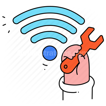wrench, wireless, internet, wifi, connection, network