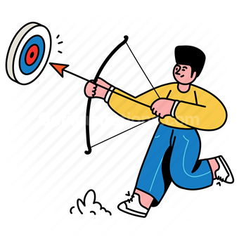 archery, target, bow, arrow, shoot, audience, client, marketing