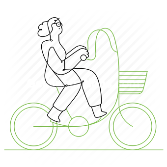 bike, bicycle, ride, transport, travel, woman, people