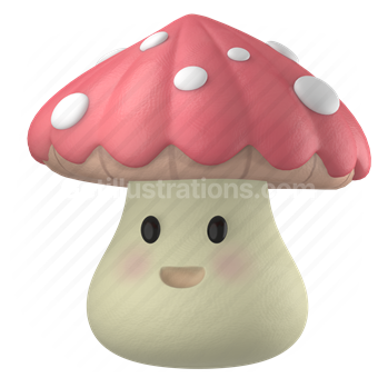 mushroom, halloween, scary, spooky, monster, character, video game