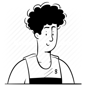 avatar, character, people, person, user, account, athlete, jersey, afro
