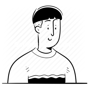 avatar, character, people, person, user, account, bowlcut, sweater