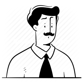 avatar, character, people, person, user, account, business, moustache