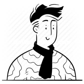 avatar, character, people, person, user, account, haircut, scarf