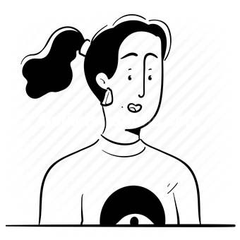 avatar, character, people, person, user, account, ponytail, brunette, woman