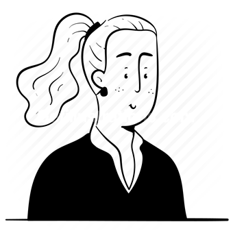avatar, character, people, person, user, account, ponytail, woman