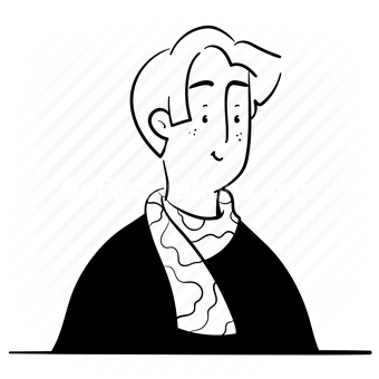 avatar, character, people, person, user, account, scarf, man, short hair