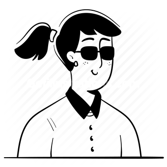 avatar, character, people, person, user, account, sunglasses, brunette
