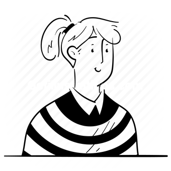 avatar, character, people, person, user, account, sweater, collar, woman