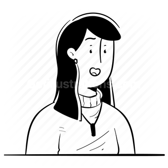 avatar, character, people, person, user, necklace, sweater, burnette