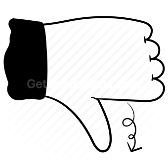 hand, gesture, fingers, hand gesture, motion, dislike, thumbs down