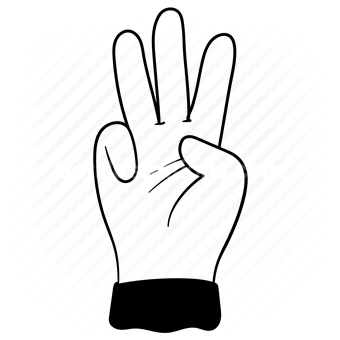 hand, gesture, fingers, hand gesture, motion, three, count