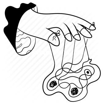 mental, health, medical, hand, gesture, puppet, tangle