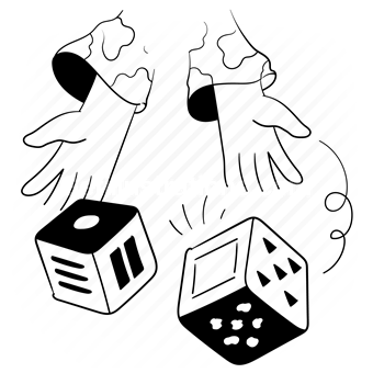 hand, gesture, hands, throw, dice, luck, shapes, chance
