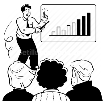 analytics, presentation, clients, meeting, conference, people, chart, graph