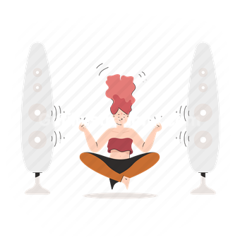 meditation, speaker, sound, audio, woman, person, character, people