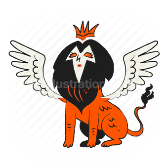 animal, creature, mythical, winged, fantasy, Vector illustration