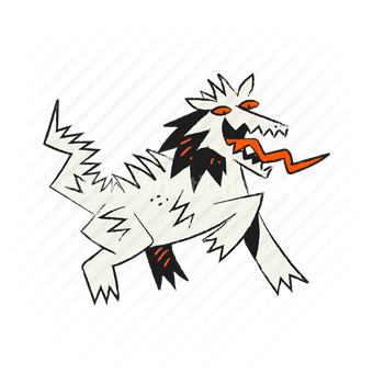 lightning bolt, electricity, angry, beast, creature