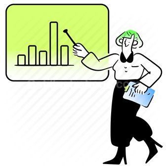 presentation, lecture, graph, chart, woman