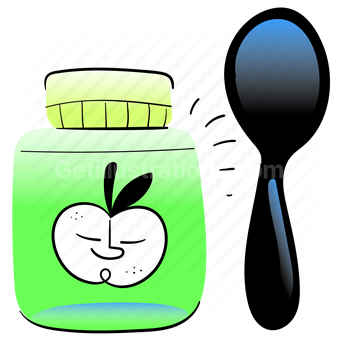 food, feed, jar, spoon, apple, child, infant
