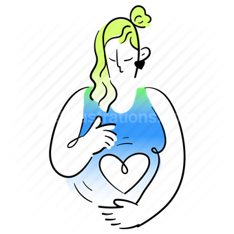 pregnant, mother, pregnancy, female, woman, heart