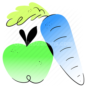 fruit, vegetable, organic, healthy, carrot, apple