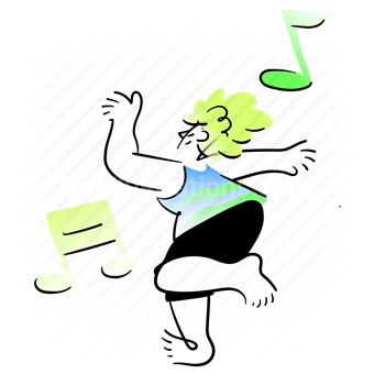 dance, dancing, woman, sound, audio, notes