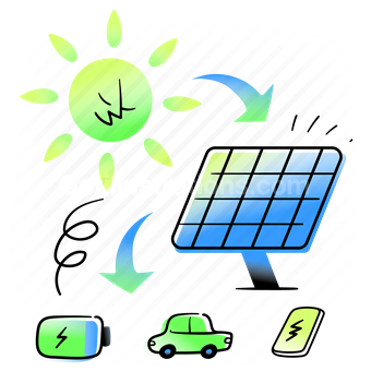 eco, solar, power, panel, energy, electricity, battery, car, device