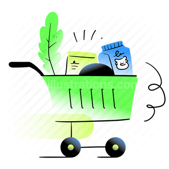 cart, shop, store, groceries, grocery