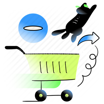 cat, minus, remove, cart, arrow, animal, pet