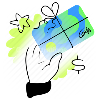 hand, gesture, gift, card, dollar, commerce