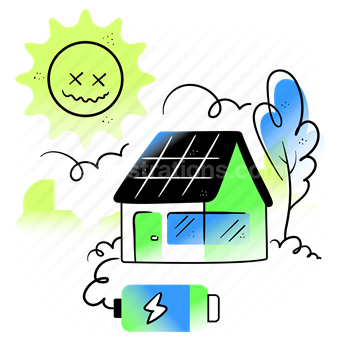 technology, sun, solar, power, energy, battery, house, home