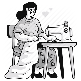 sewing, machine, clothes, clothing, fashion, woman, people, hobby, activity
