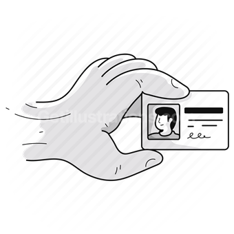 hand, gesture, card, id, identification, user, profile, account, info, information