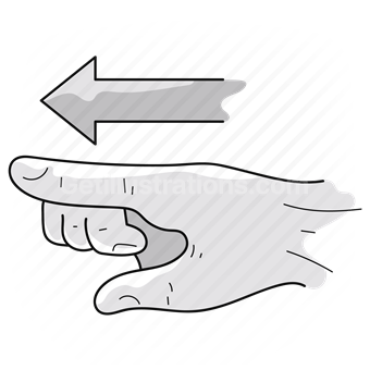 motion, direction, pointer, arrow, hand, gesture, finger, point, left