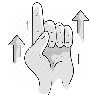 motion, direction, pointer, arrow, hand, gesture, finger, point, up