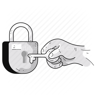 hand, gesture, lock, padlock, key, unlock, password, login